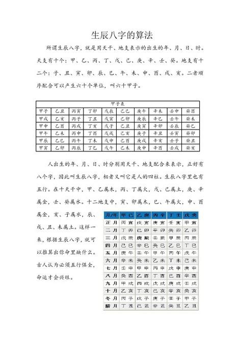 生辰八字得分?生辰八字具体算法